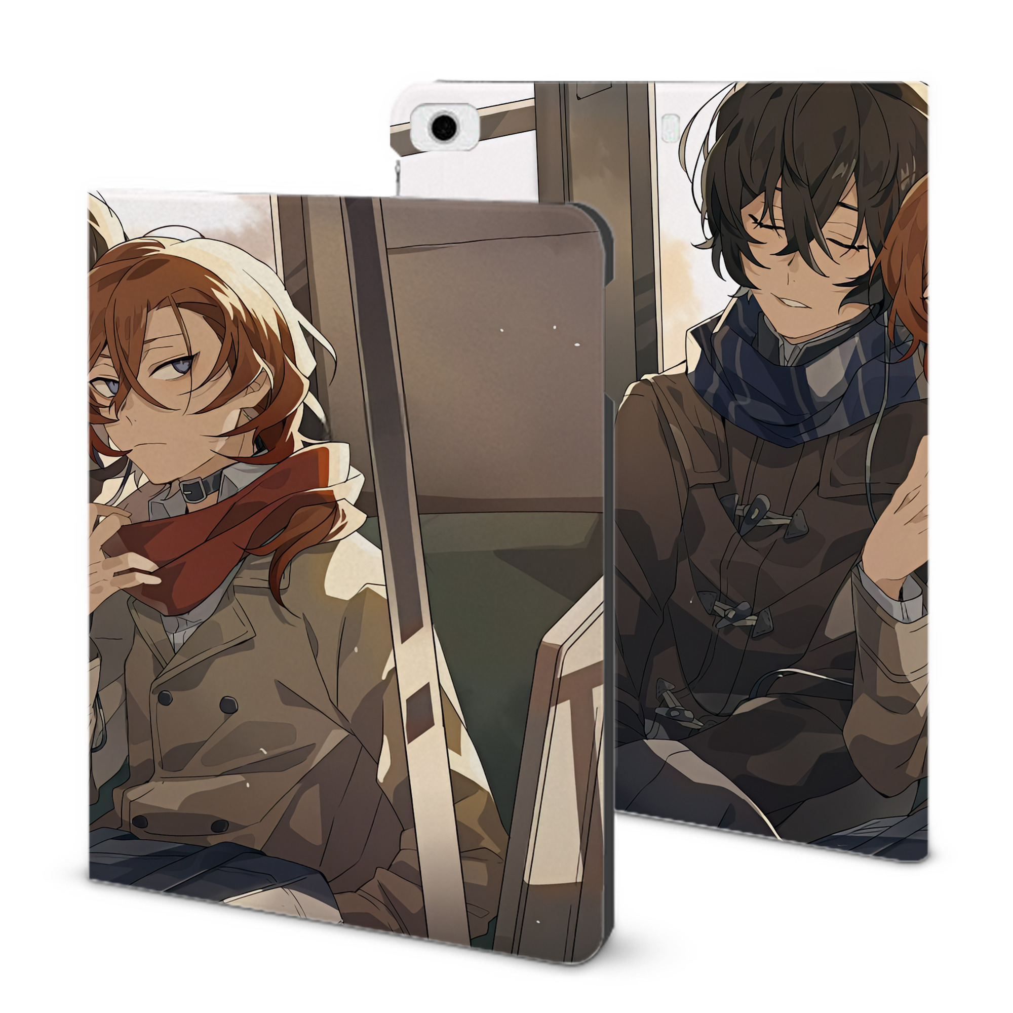 （画像用） 文豪ストレイドッグス Bungo Stray Dogs IPad ケース ブック型 PUレザー TPU 耐衝撃 軽量 薄型 ペン収納なし 全面保護 IPad 各モデル対応